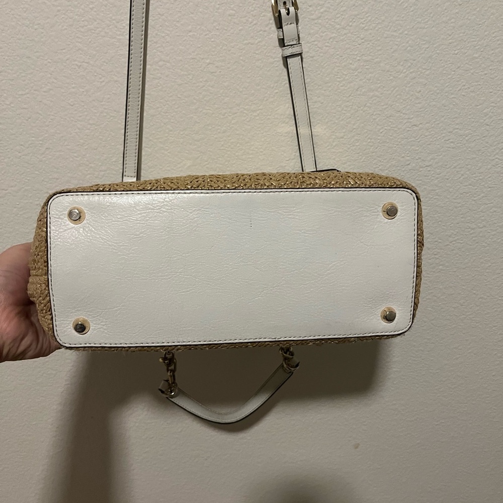 Michael Kors Tan and White Raffia Tote Bag - Picture 4 of 6